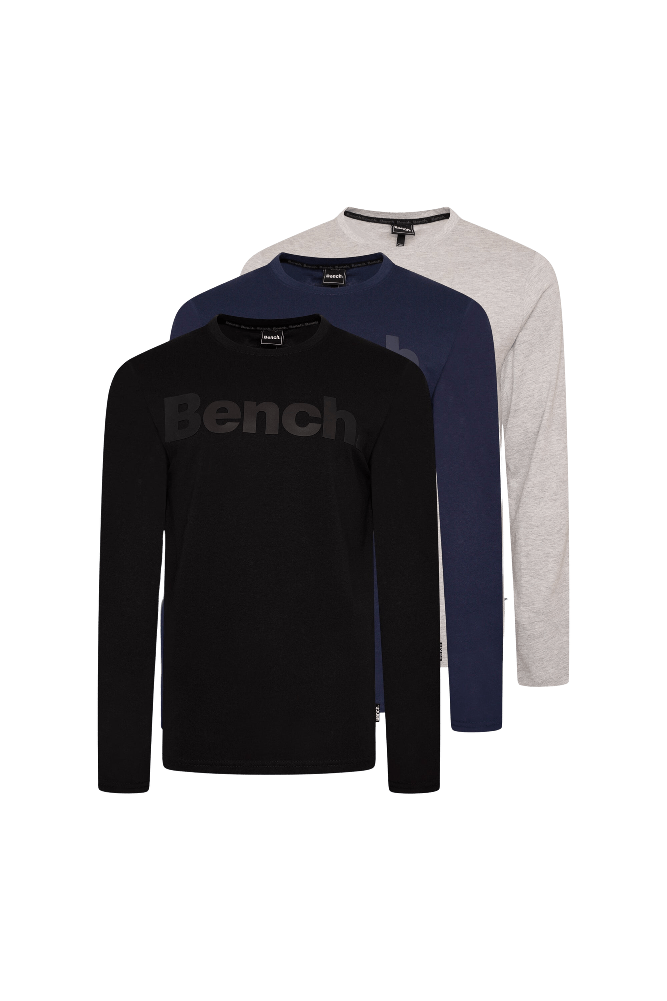 Mens ‘FARGAN’ Long Sleeve 3 Pack T-Shirts – ASSORTED