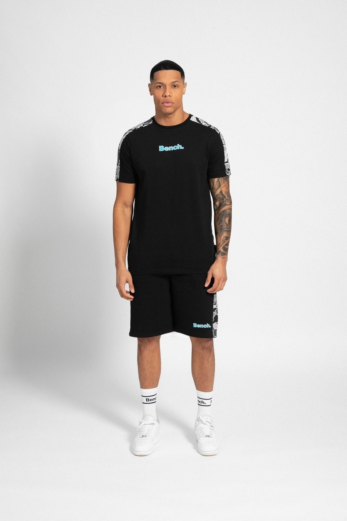 Mens ‘KAMO’ 2pc T-Shirt & Shorts Set – BLACK