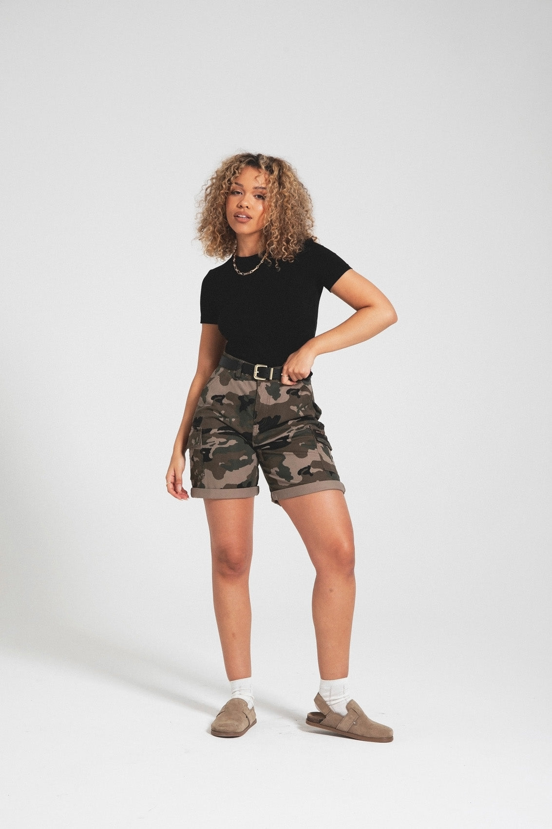 Womens ‘ASHLINE’ Combat Shorts – CAMO