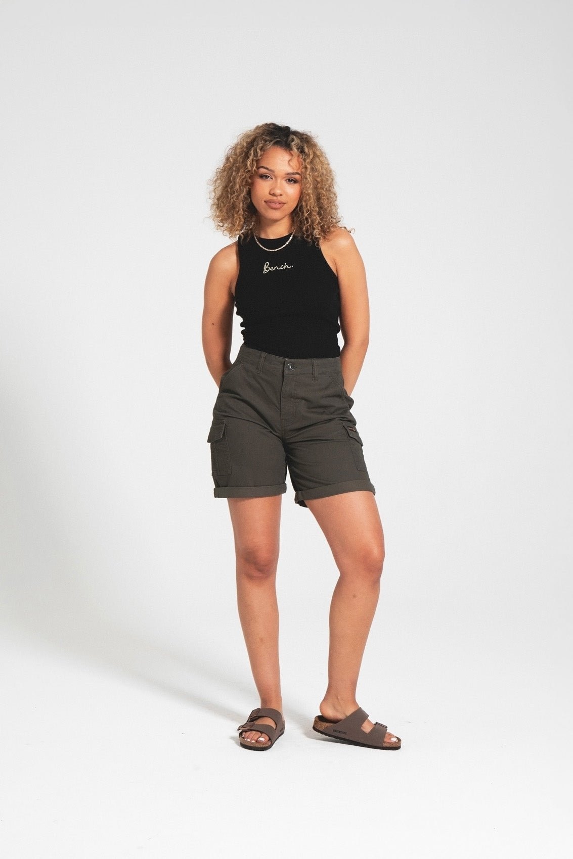 Womens ‘ASHLINE’ Combat Shorts – KHAKI